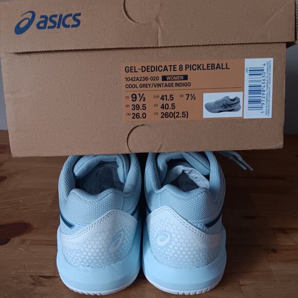 ASICS Gel-Dedicate 8 Pickleball Women's Size 9.5 Cool Grey/ Vintage Indigo - Picture 10 of 11